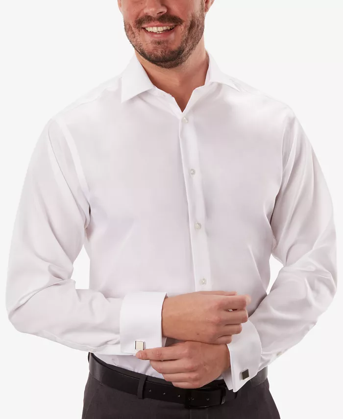 Men's Regular Fit Non-Iron Performance French Cuff Dress Shirt