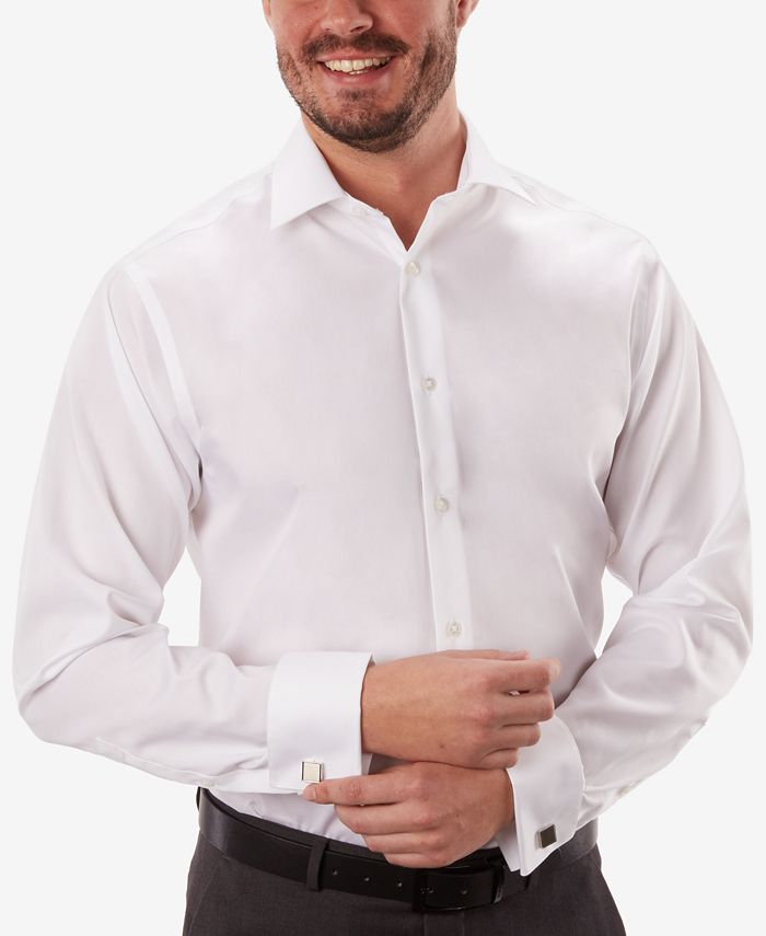 Calvin Klein Men's Classic-Fit Non-Iron Performance French Cuff Dress Shirt  & Reviews - Dress Shirts - Men - Macy's