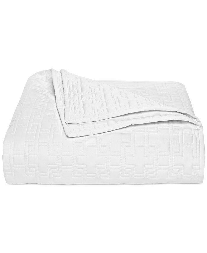 Hotel Collection Embroidered Frame White Quilted Coverlet, King