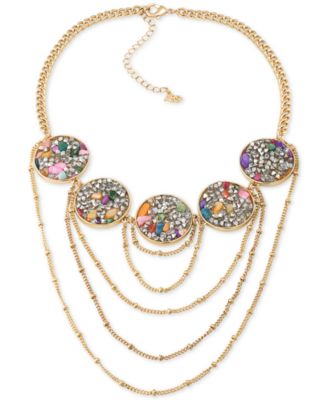 ABS by Allen Schwartz - Gold-Tone Stone and Crystal Statement Necklace