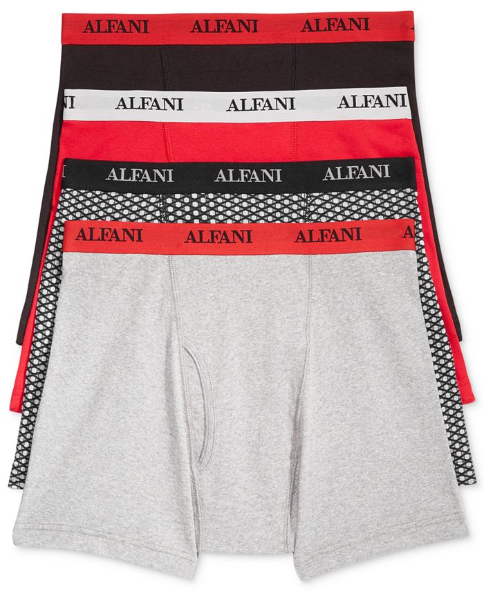 Alfani Men's 4 Pack. Cotton Boxer Briefs, Created for Macy's Macy's