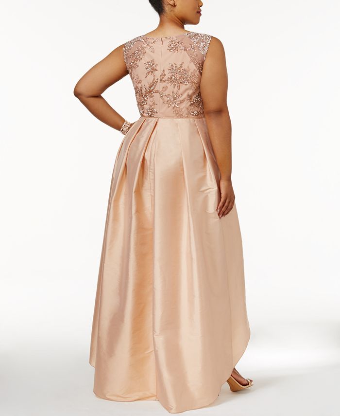 Adrianna Papell Plus Size Embellished Taffeta High-Low Gown - Macy's