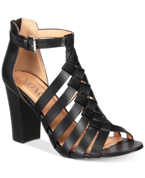 image of Xoxo Baxter Strappy Block-Heel Sandals Women-s Shoes