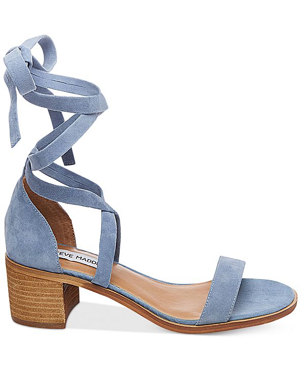 lace up block sandals