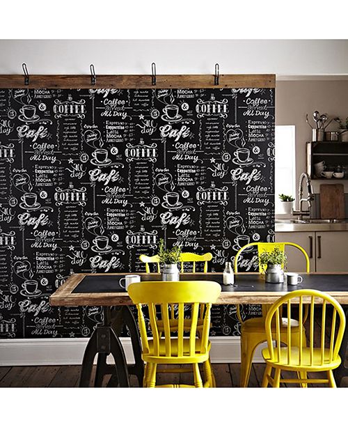 Graham Brown Coffee Shop Black And White Wallpaper Reviews Wallpaper Home Decor Macy S