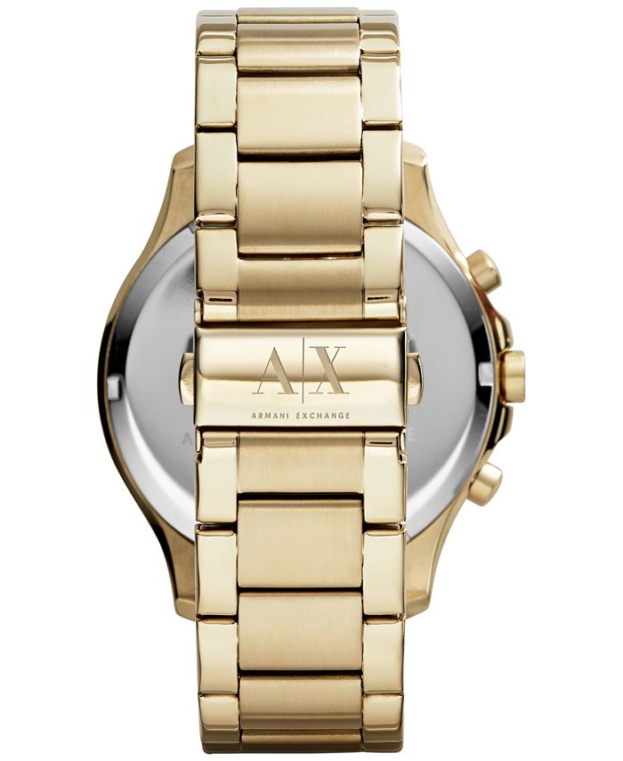 A|X Armani Exchange Men's Gold-Tone Stainless Steel Bracelet Watch 46mm ...