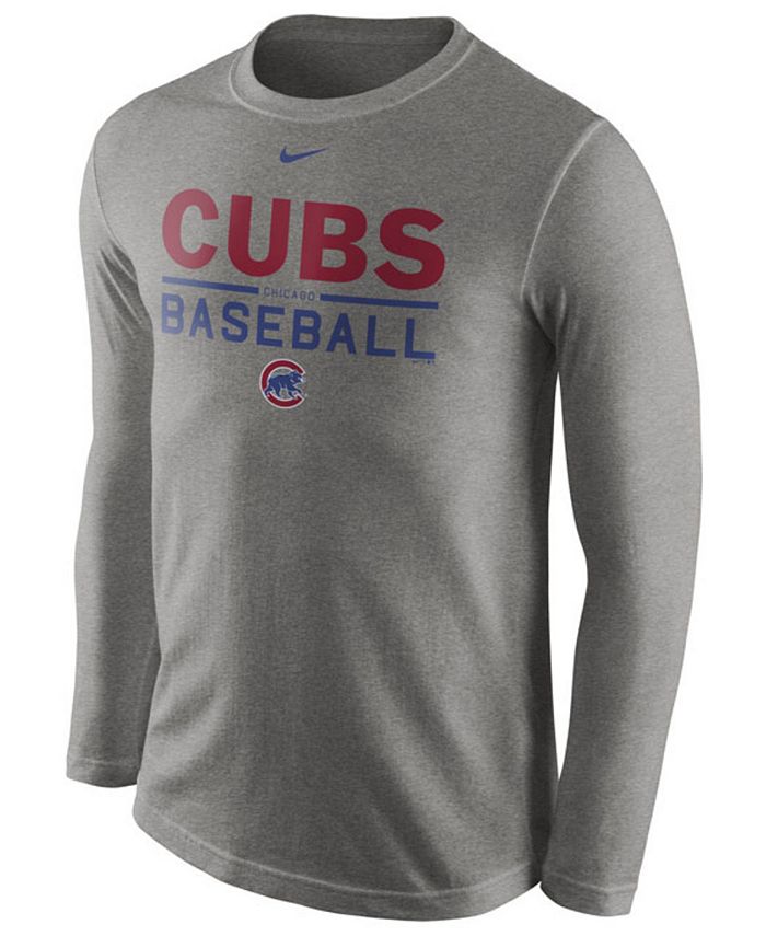 Nike Men's Chicago Cubs Cotton Practice Long Sleeve T-Shirt - Macy's