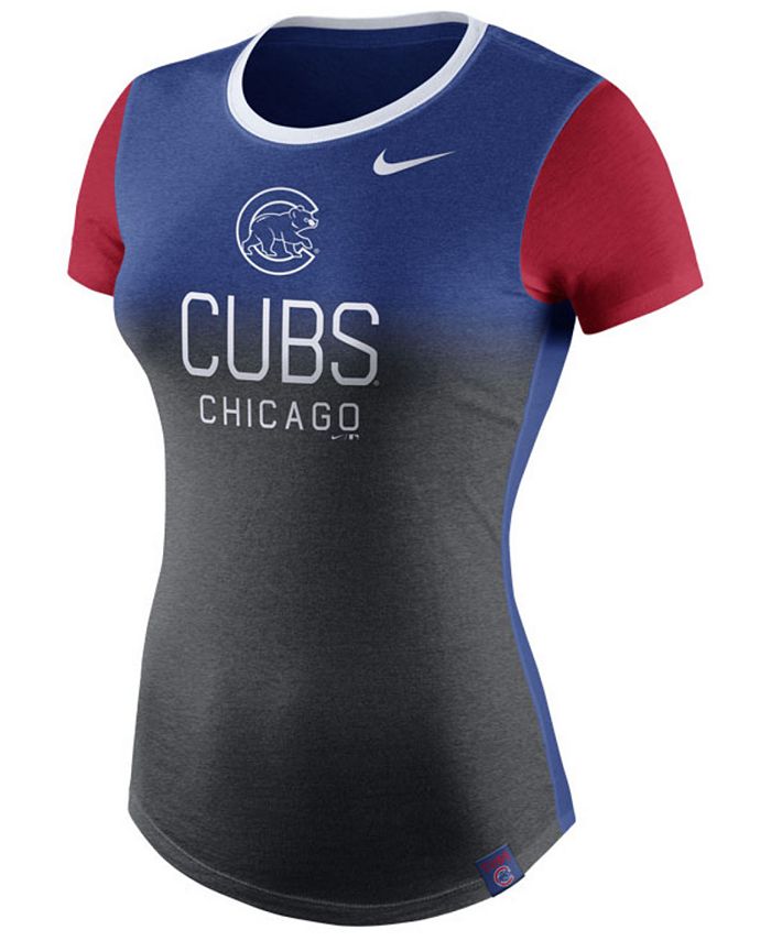 Nike Women s Chicago Cubs Tri Crew T Shirt Reviews Sports Fan Shop