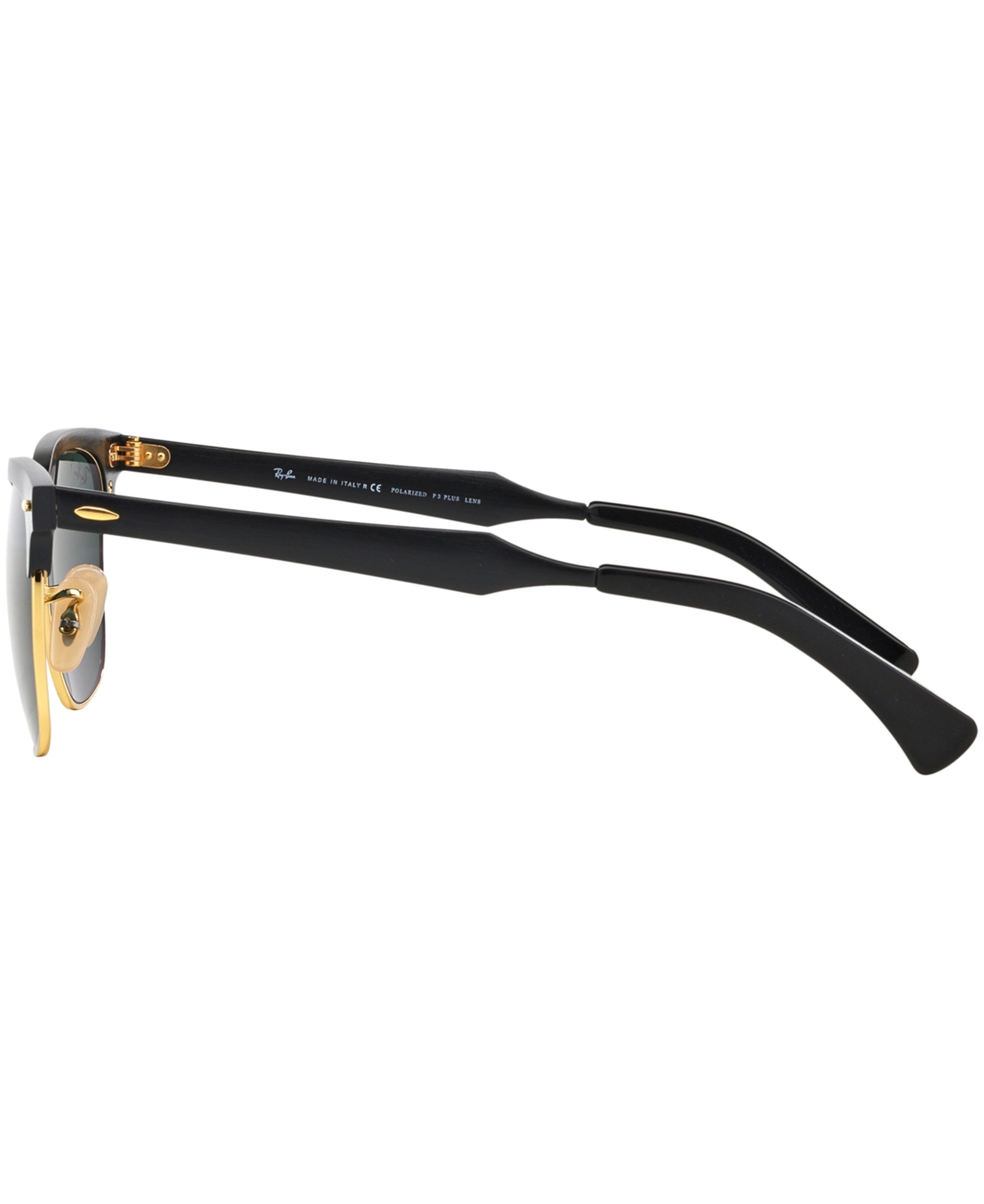 Ray Ban Clubmaster Aluminum Sunglasses Black Frame Green Lenses Polarized 51-21 In Black,green
