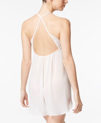 Juliet Lace-Trimmed Chiffon Chemise Lingerie Nightgown