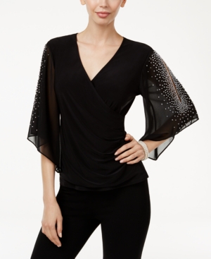 image of Msk Embellished Chiffon Sleeve Top