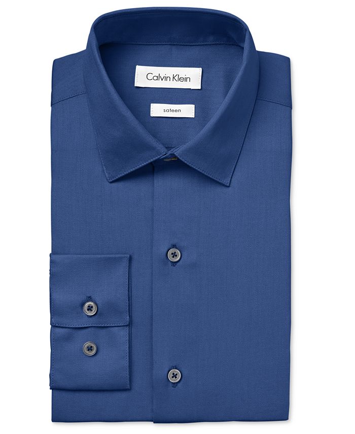 Calvin Klein Long-Sleeved Sateen Shirt, Big Boys & Reviews - Shirts ...