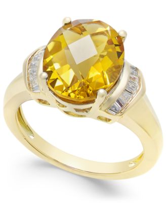Macy's - Citrine (4-1/4 ct. t.w.) and White Topaz (1/4 ct. t.w.) in 14k Gold-Plated Sterling Silver