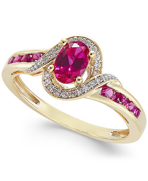 Macy S Certified Ruby 5 8 Ct T W Diamond 1 10 Ct T W Ring In 14k Gold Also In Emerald Sapphire Reviews Rings Jewelry Watches Macy S