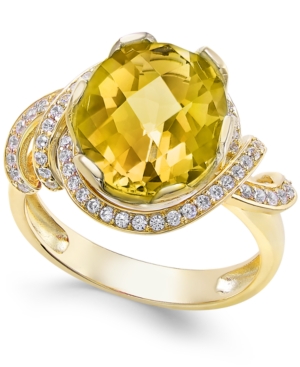 image of Citrine (4-1/4 ct. t.w.) and White Topaz (1/3 ct. t.w.) Ring in 14k Gold-Plated Sterling Silver