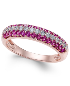 image of Certified Ruby (1/2 ct. t.w.) & Diamond (1/4 ct. t.w.) Ring in 14k Rose Gold