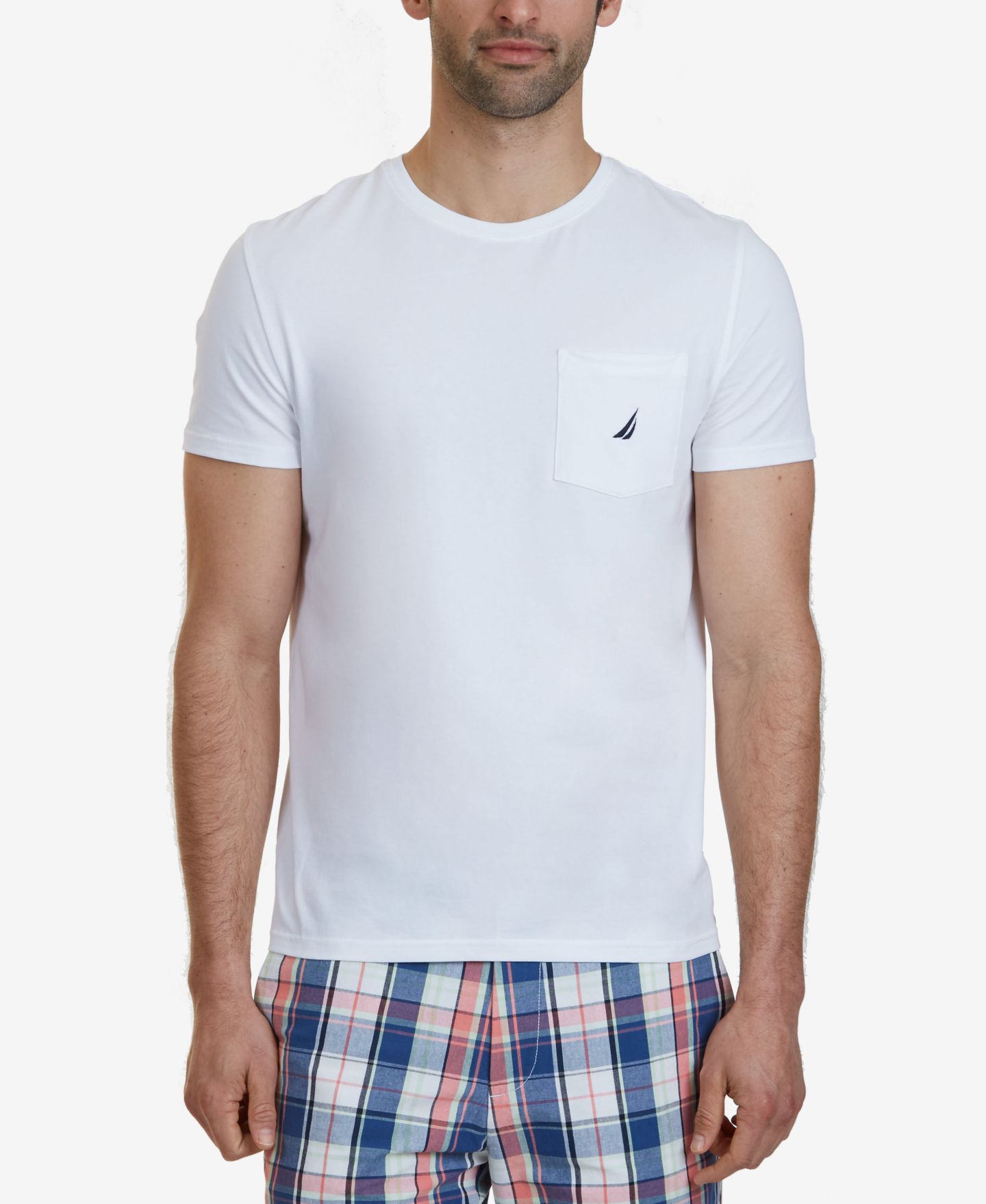 Мужская футболка Nautica Classic-Fit Short-Sleeve, цвет: Яркий белый — фото 1
