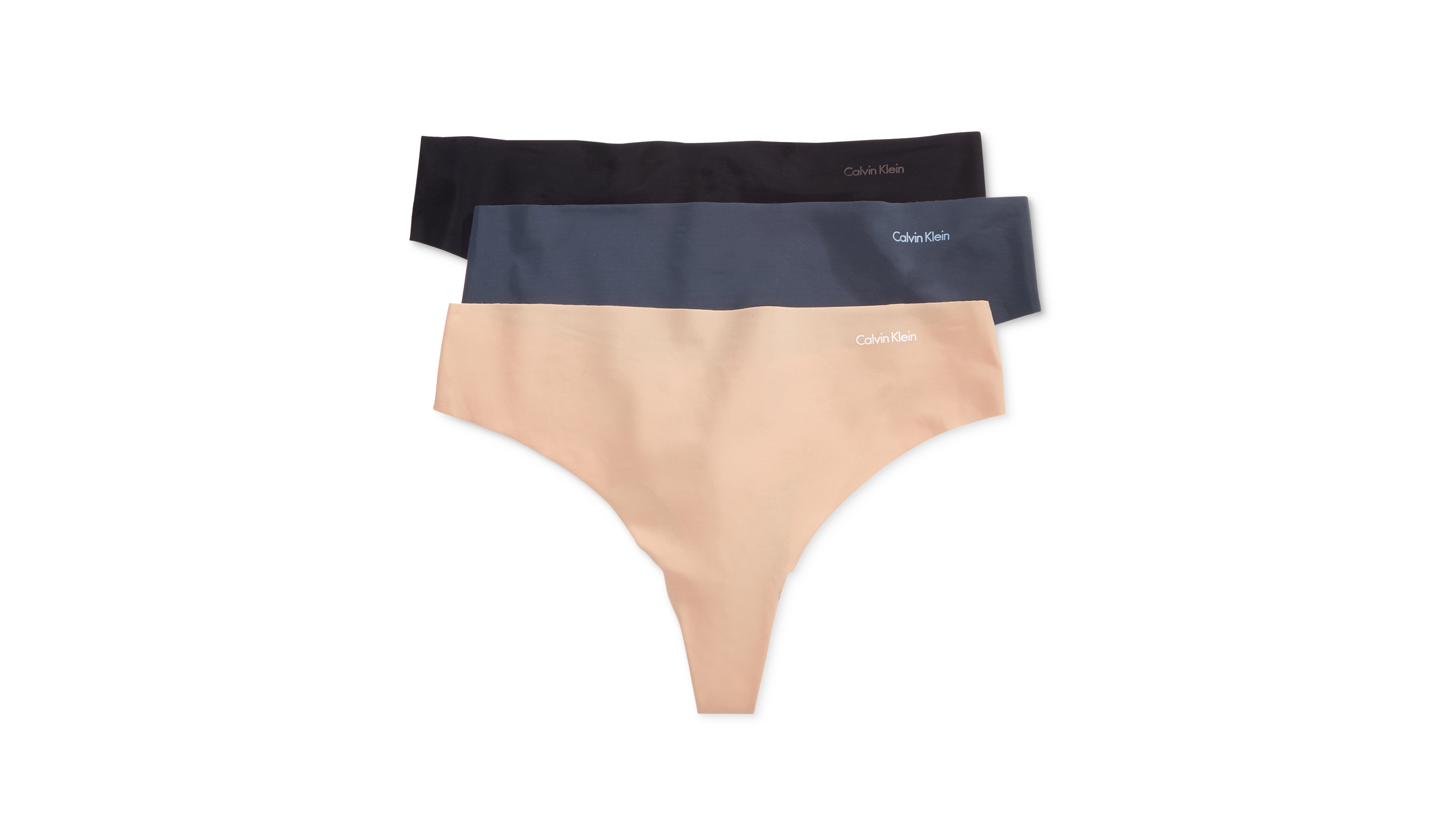 Calvin Klein Women's Invisibles 3-Pack Thong Underwear QD3558