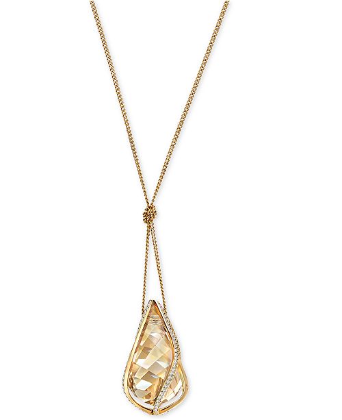 Swarovski GoldTone Knotted Crystal Energy Pendant Necklace & Reviews