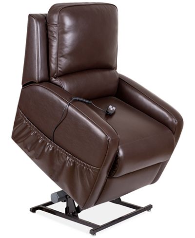 Karwin Leather Power Lift Reclining Chair - Furniture - Macy&#39;s