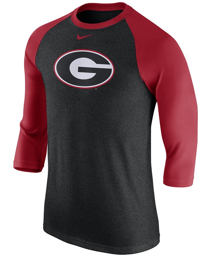 Nike Men's Georgia Bulldogs Triblend Logo 3/4 Sleeve Raglan T-Shirt ...