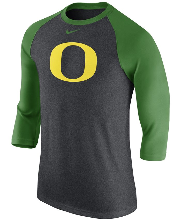 Nike Men's Oregon Ducks Triblend Logo 3/4 Sleeve Raglan T-Shirt - Macy's