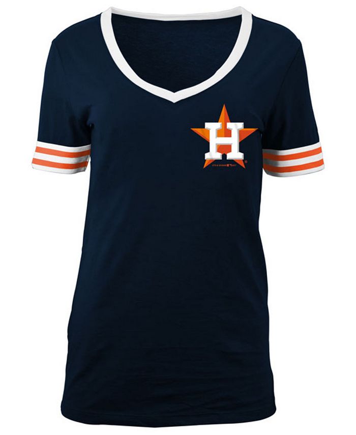 5th & Ocean Women's Houston Astros Retro V-Neck T-Shirt - Macy's
