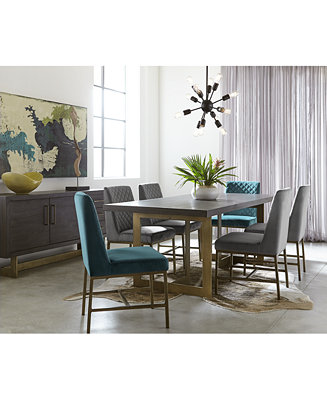 Dining Table Teal Grey Side Chairs, Teal Dining Room Table