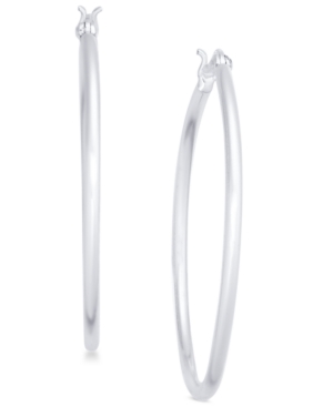 image of Giani Bernini Large Skinny Hoop Earrings in Sterling Silver, 1.6