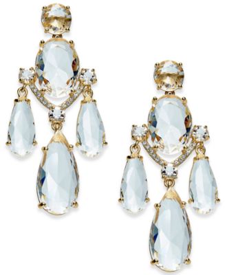 kate spade new york Silver-Tone Crystal Chandelier Earrings main image 1