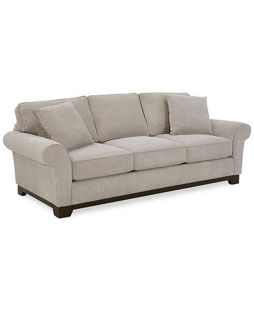 Furniture Medland 89" Fabric Roll Arm Sofa with 2 Toss Pillows Custom