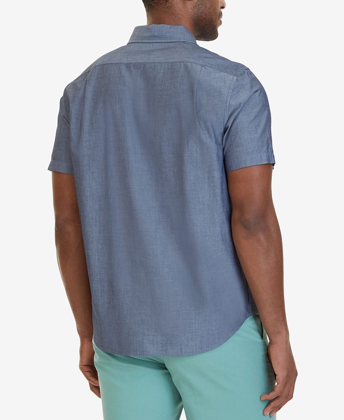 Nautica Men's Classic-Fit Engineered Striped Short-Sleeve Shirt - Macy's