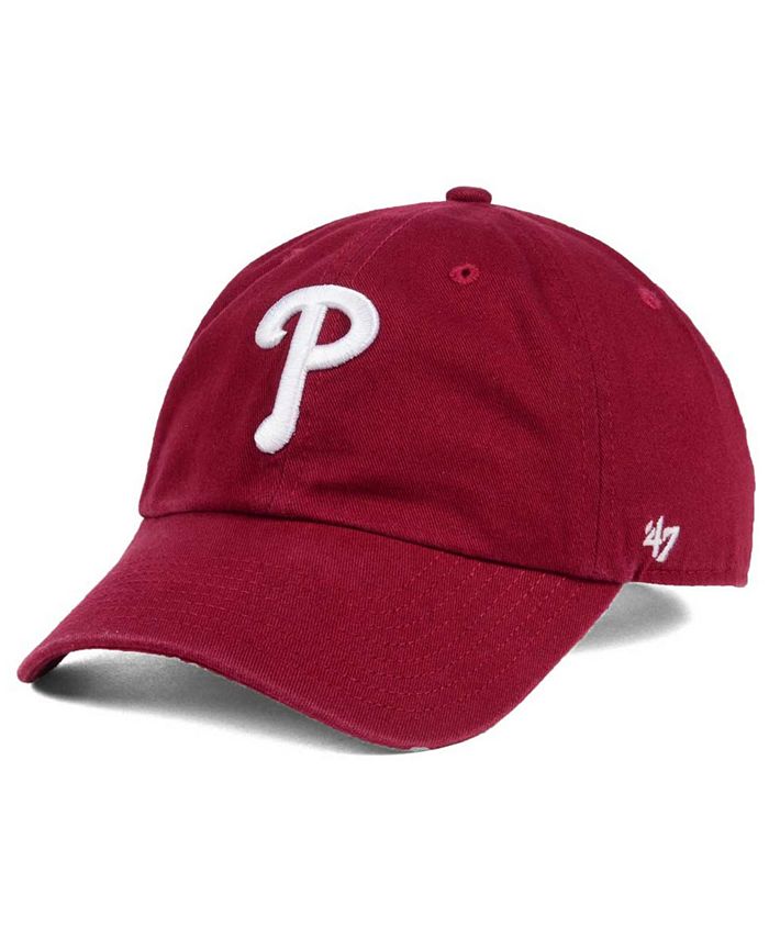 '47 Brand Philadelphia Phillies Cardinal and White Clean Up Cap - Macy's