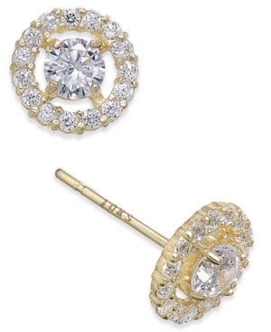 image of Flower Cluster Cubic Zirconia Stud Earrings in 10K Gold