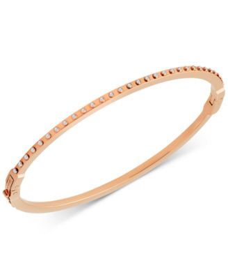 Michael Kors - Rose Gold-Tone Crystal Studded Skinny Hinged Bracelet