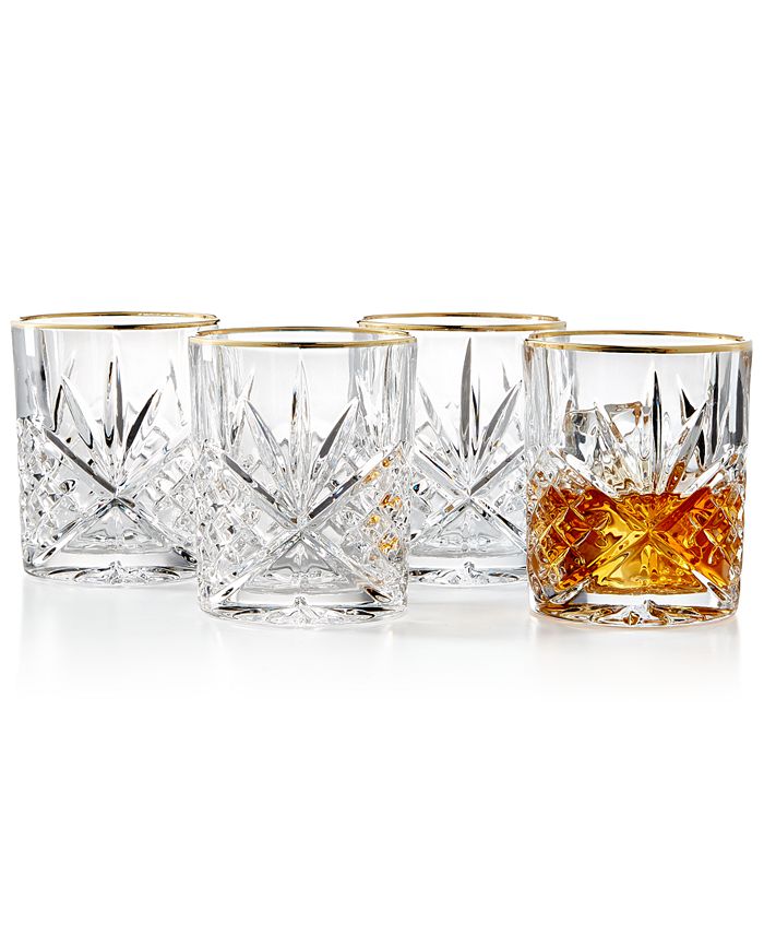 Dublin Double Old Fashioned Glasses Crystal Material Kitchen Drink Cup Set Of 4 