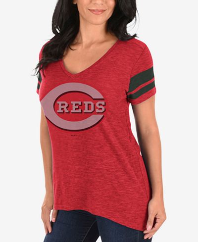 Profile Women's Cincinnati Reds Check the Tape Plus Size T-Shirt