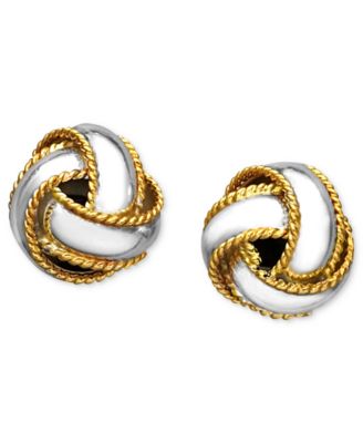 Macy's Giani Bernini 18K Gold over Sterling Silver Earrings, Love Knot ...