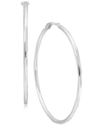 Macy's - Polished Hoop Earrings in Sterling Silver