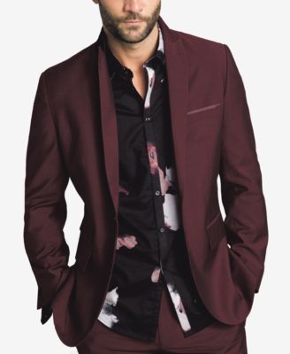 Maroon blazer mens slim fit hotsell