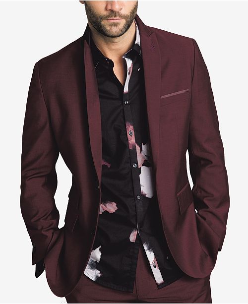 Inc International Concepts Inc Men S Slim Fit Burgundy Blazer