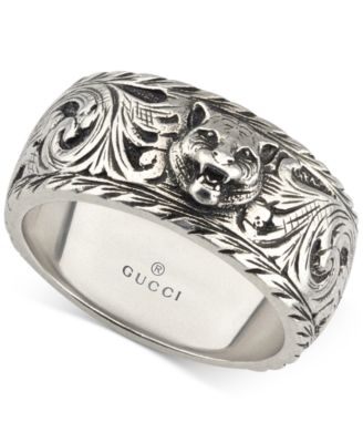 gucci silver ring mens