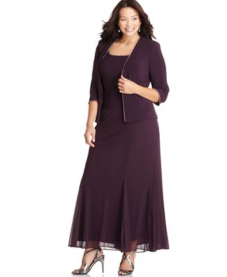 Alex evenings long sleeve plus size formal dresses for women