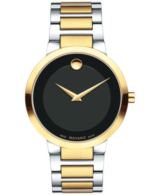 Movado - Men's Modern Classic Two-Tone PVD Stainless Steel Bracelet Watch 40mm 0607120