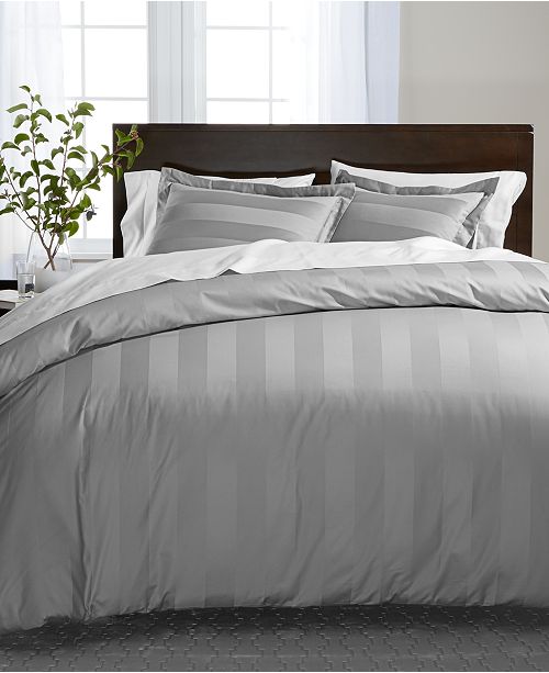 Charter Club 3 Stripe Twin Duvet Cover 100 Supima Cotton 550