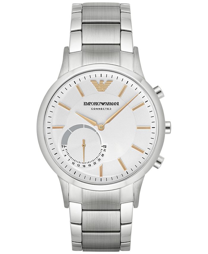 Emporio Armani Men s Renato Stainless Steel Bracelet Hybrid Smart Watch 43mm ART3005 Macy s
