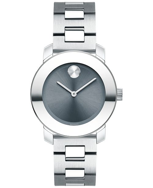 Movado Women S Swiss Bold Stainless Steel Bracelet Watch 30mm 3600436 Reviews All Fine Jewelry Jewelry Watches Macy S