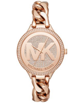 michael kors rose gold chain watch