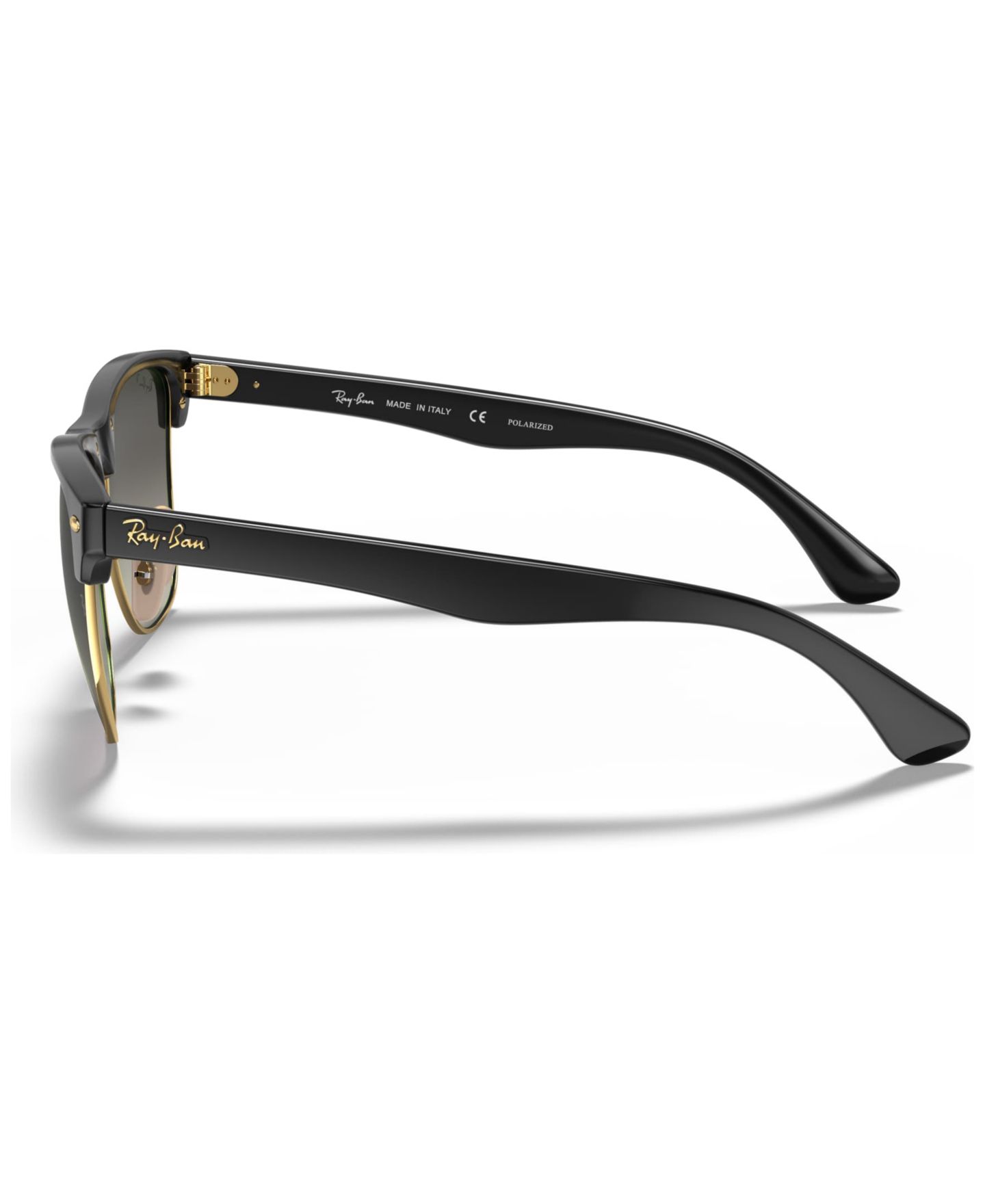 Женские солнцезащитные очки Ray-Ban Polarized Sunglasses, RB4175 Clubmaster Oversized, цвет: Чёрный / Серый градиентный — фото 2