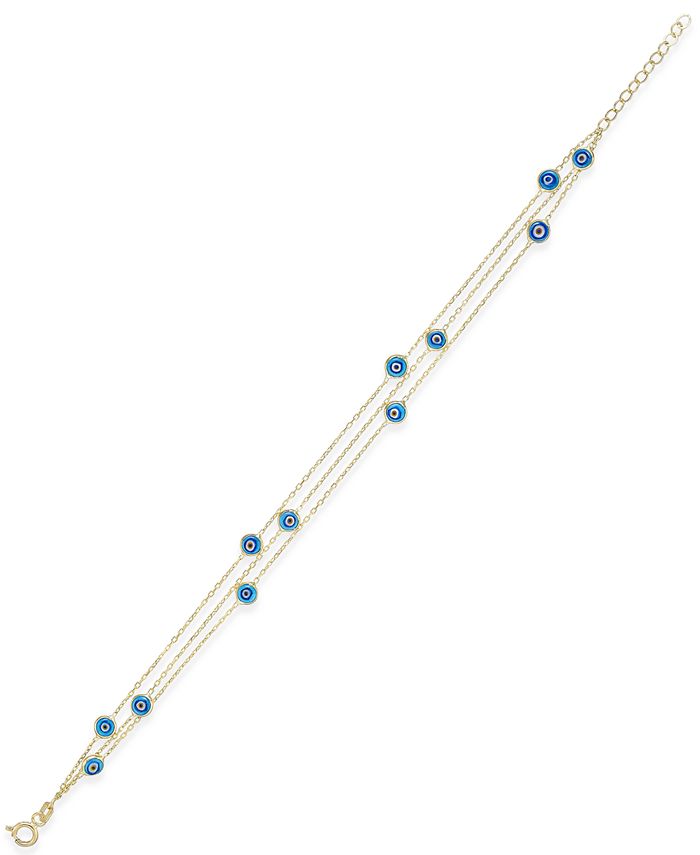 Macy's EvilEye Triple Chain Bracelet in 14k Gold Macy's